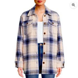 Time and Tru Plaid Shacket (M)